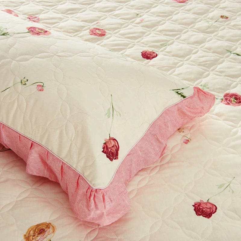 Elegant Soft Quilted Thick Bedding Set 100% Cotton