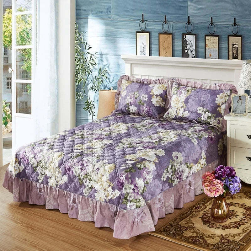 Elegant Soft Quilted Thick Bedding Set 100% Cotton