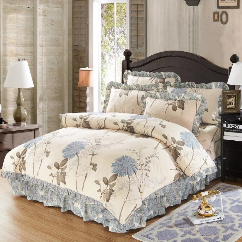 Elegant Soft Quilted Thick Bedding Set 100% Cotton