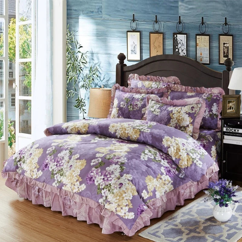 Elegant Soft Quilted Thick Bedding Set 100% Cotton