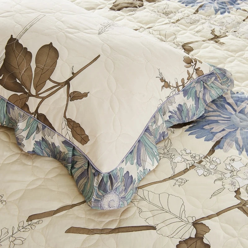 Elegant Soft Quilted Thick Bedding Set 100% Cotton