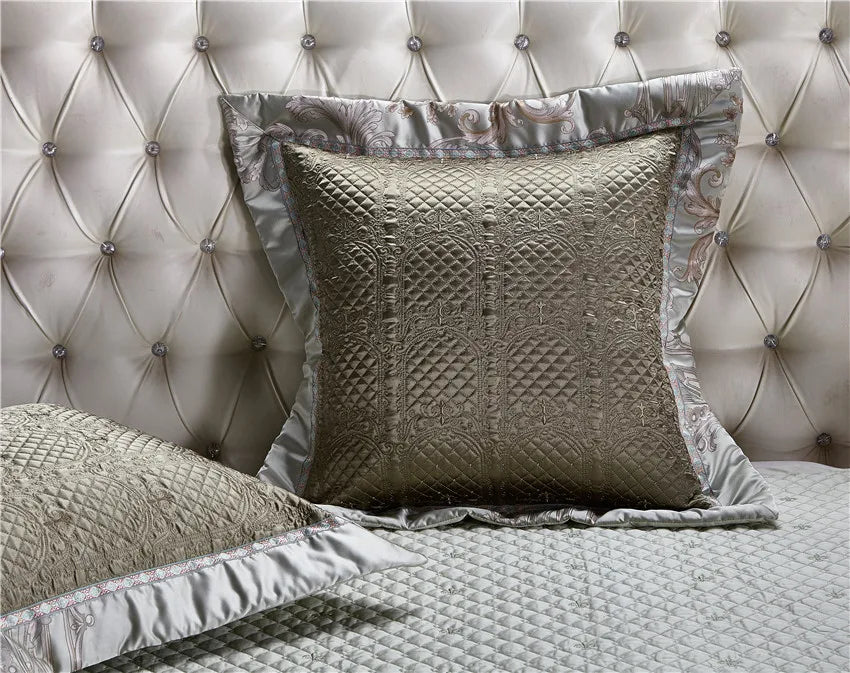 Luxury 4/6/10pcs Chic Satin Cotton Bedding Set