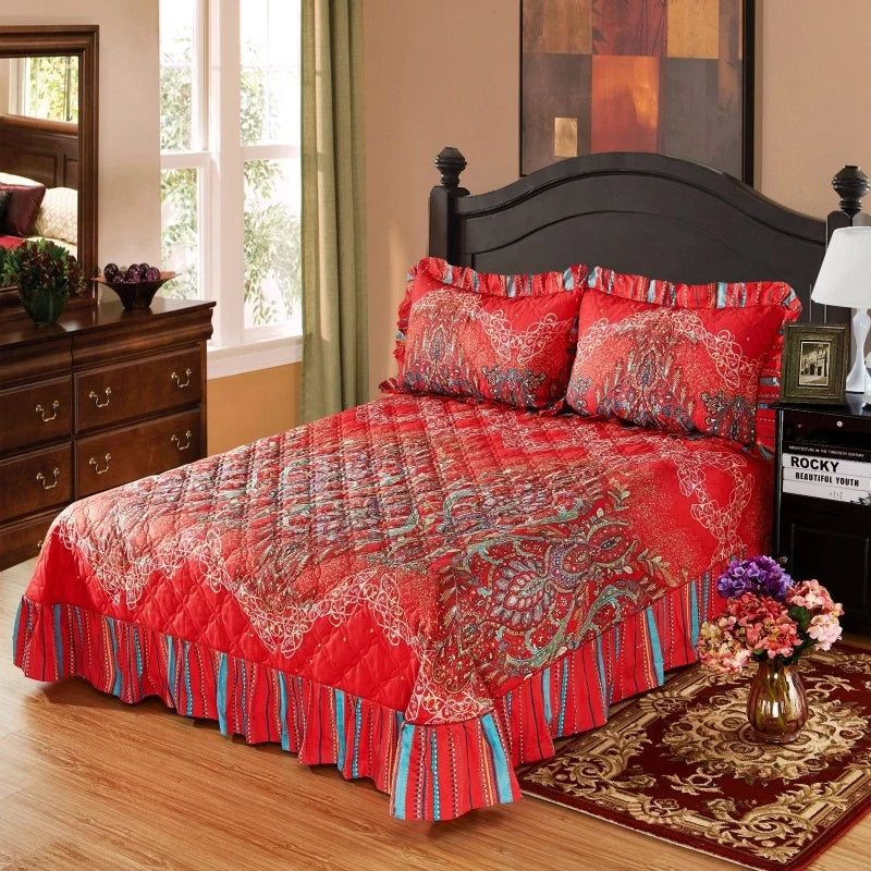 Elegant Soft Quilted Thick Bedding Set 100% Cotton