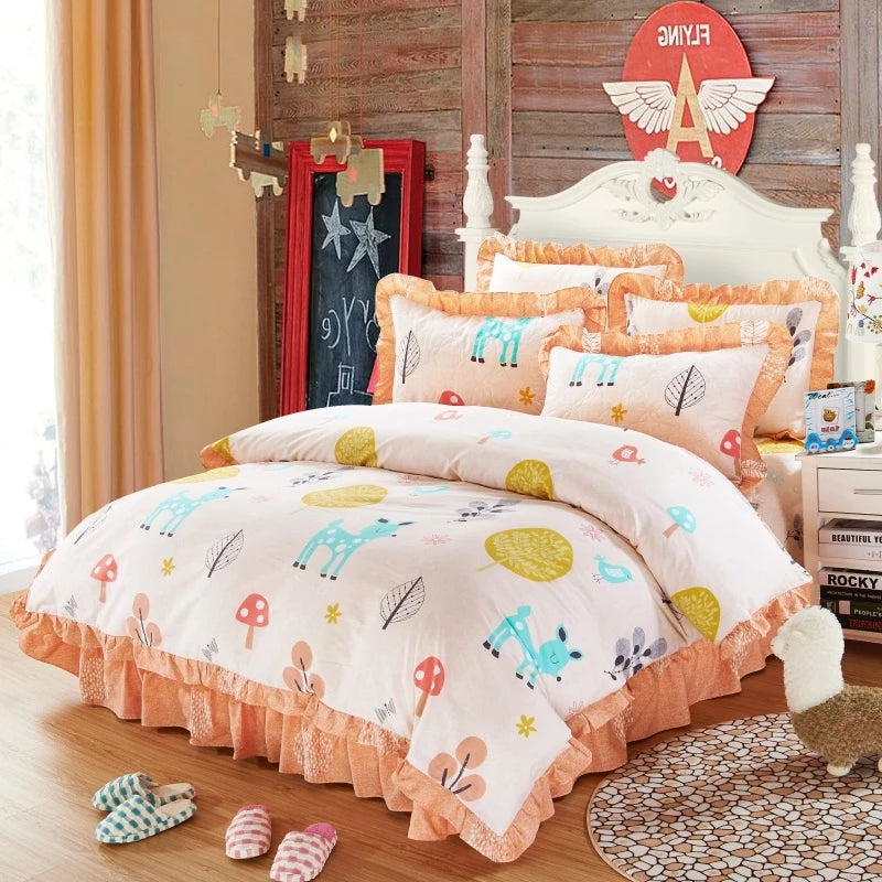 Elegant Soft Quilted Thick Bedding Set 100% Cotton