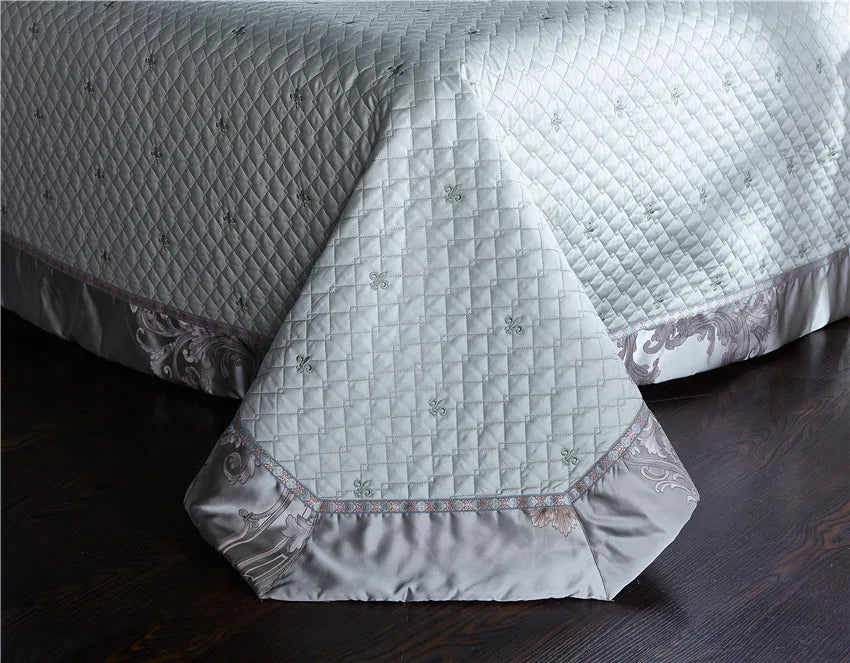 Luxury 4/6/10pcs Chic Satin Cotton Bedding Set