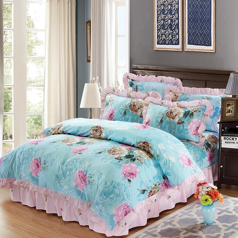 Elegant Soft Quilted Thick Bedding Set 100% Cotton