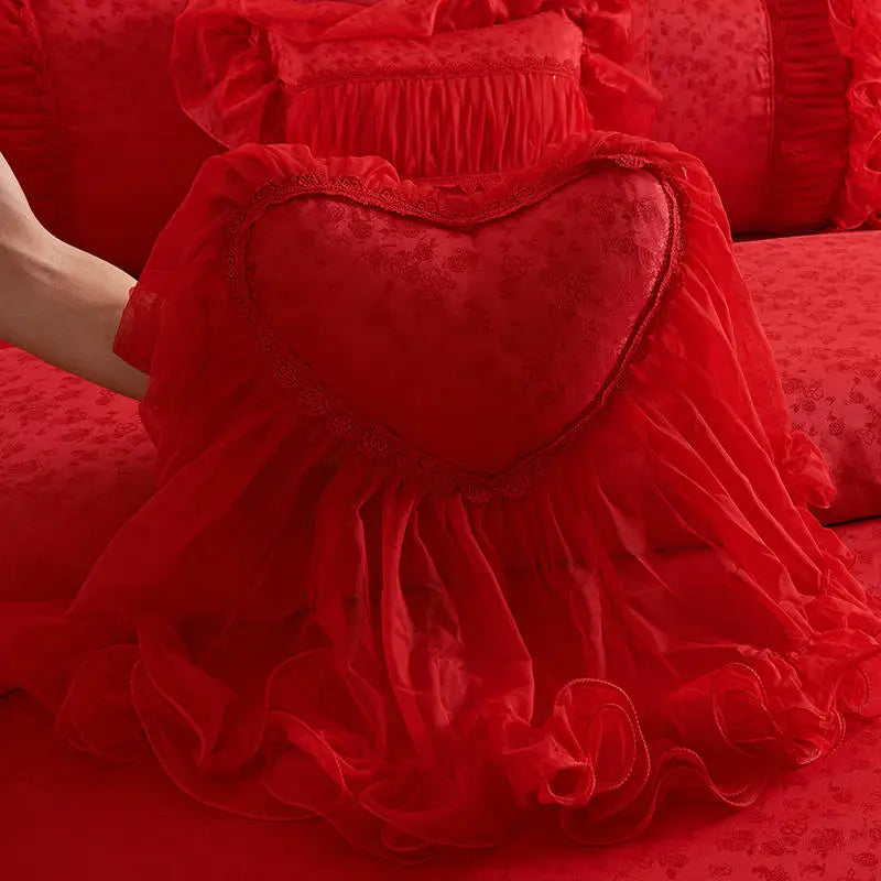 Luxurious Princess Style Lace Bedding Set