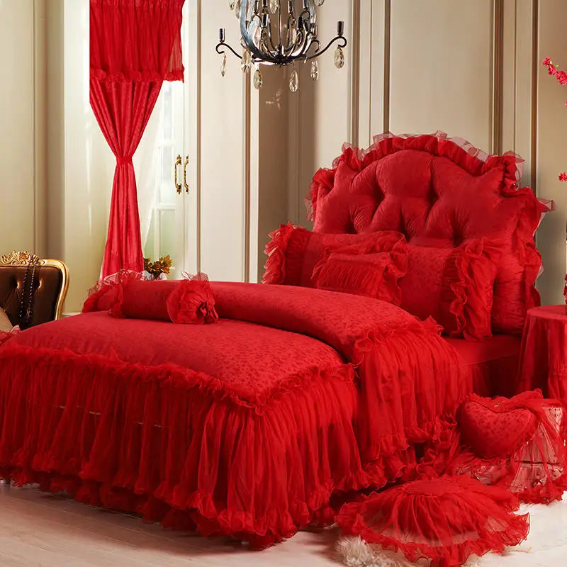 Luxurious Princess Style Lace Bedding Set