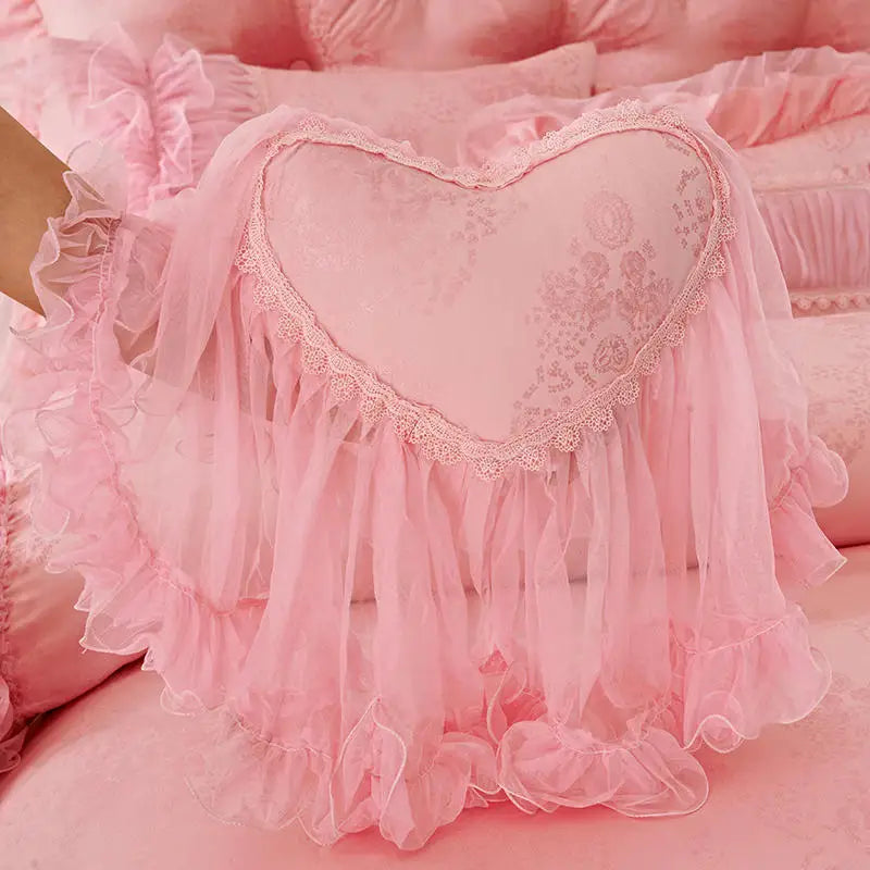 Luxurious Princess Style Lace Bedding Set