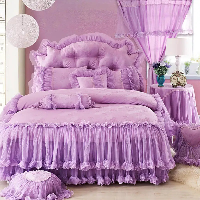 Luxurious Princess Style Lace Bedding Set