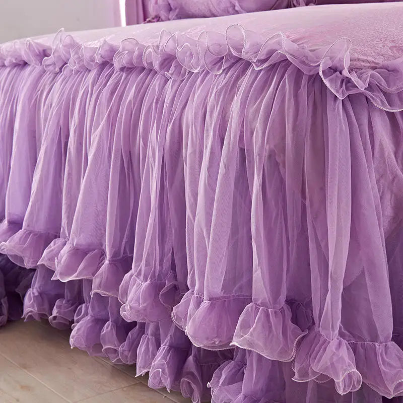 Luxurious Princess Style Lace Bedding Set