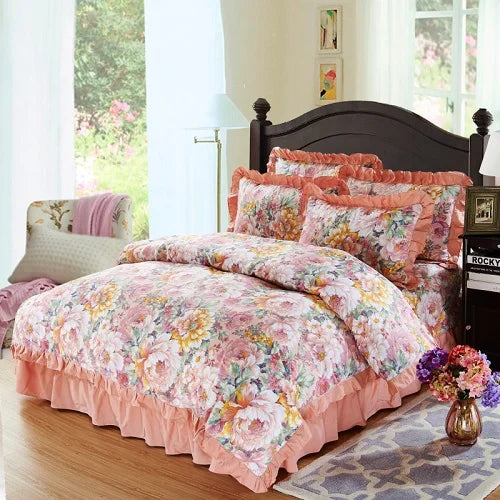 Elegant Soft Quilted Thick Bedding Set 100% Cotton