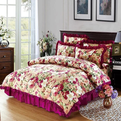 Elegant Soft Quilted Thick Bedding Set 100% Cotton