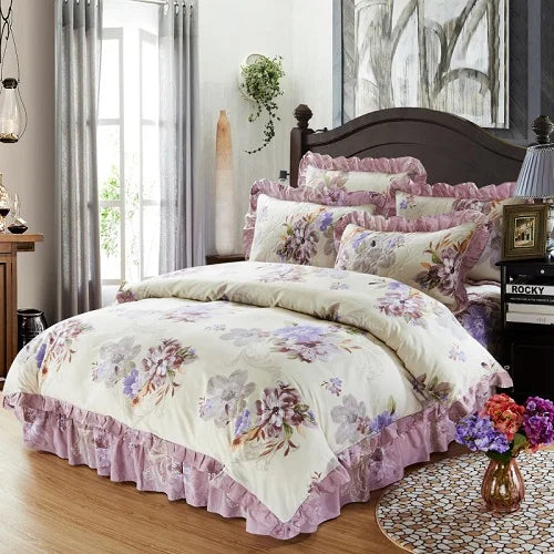 Elegant Soft Quilted Thick Bedding Set 100% Cotton