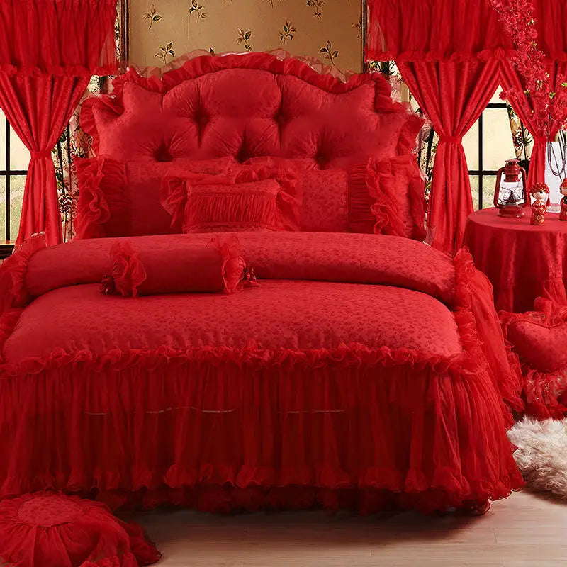 Luxurious Princess Style Lace Bedding Set