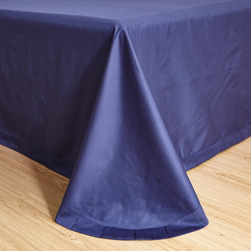 Elegant Embroidered White Navy Luxury Bedding Egyptian Cotton