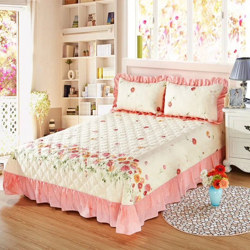 Elegant Soft Quilted Thick Bedding Set 100% Cotton