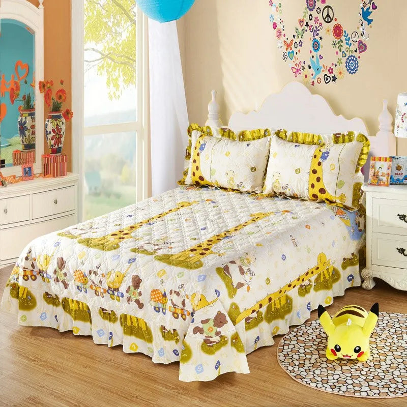 Elegant Soft Quilted Thick Bedding Set 100% Cotton