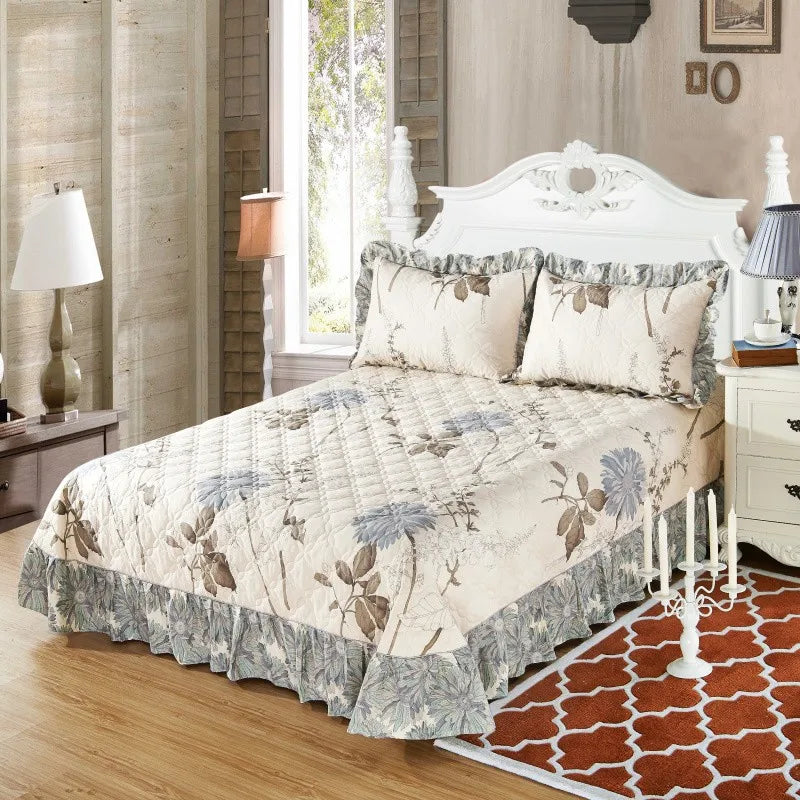 Elegant Soft Quilted Thick Bedding Set 100% Cotton