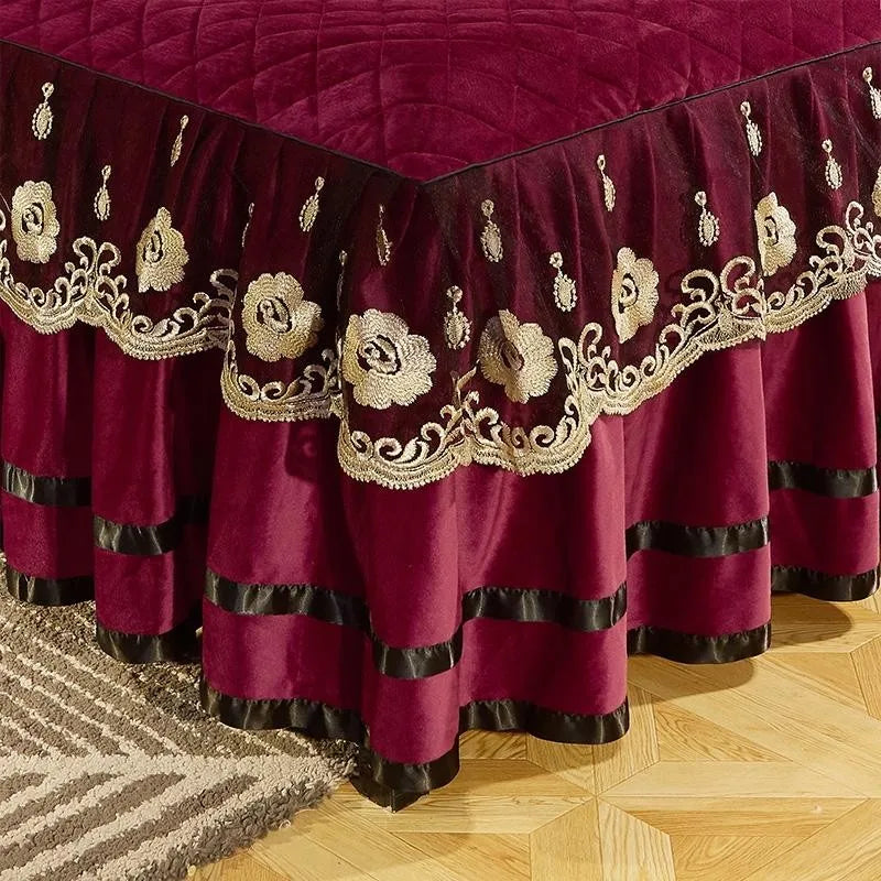 Luxurious Velvet Soft Quilted Warm Plush Bedding Set