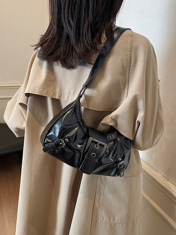 Women’s Studded PU Leather Shoulder Bag