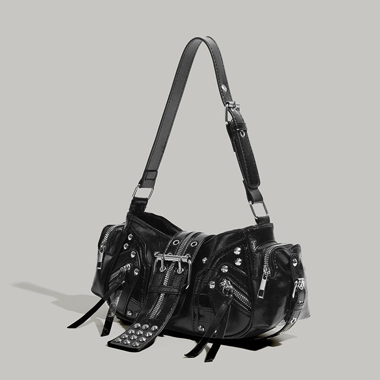 Women’s Studded PU Leather Shoulder Bag