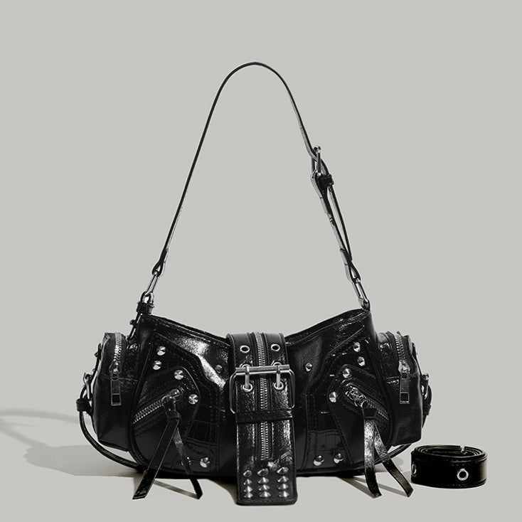 Women’s Studded PU Leather Shoulder Bag