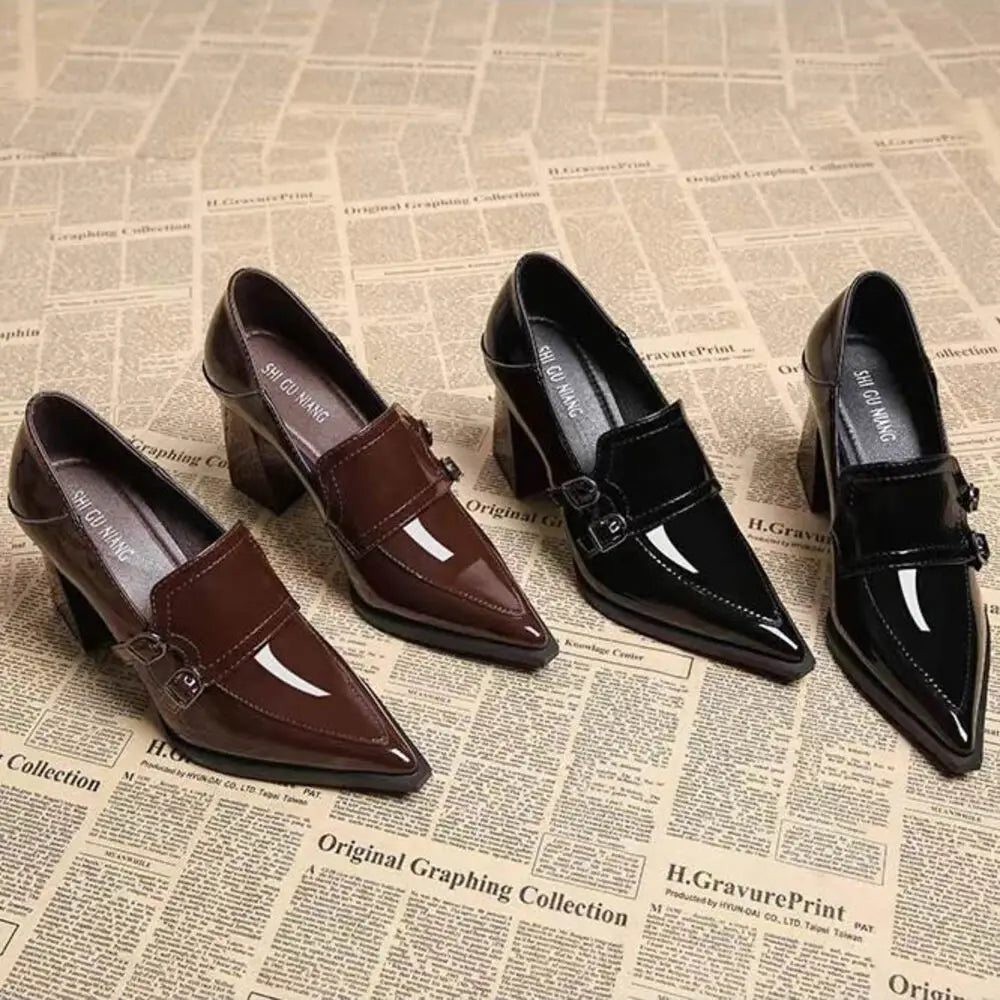 Women’s Slip-On Loafers – Pointed Toe Classic Heels