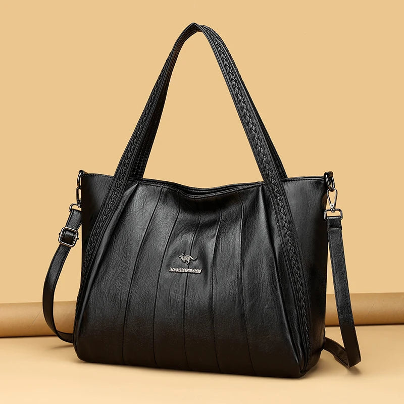 Soft Leather Weave Style Handbag