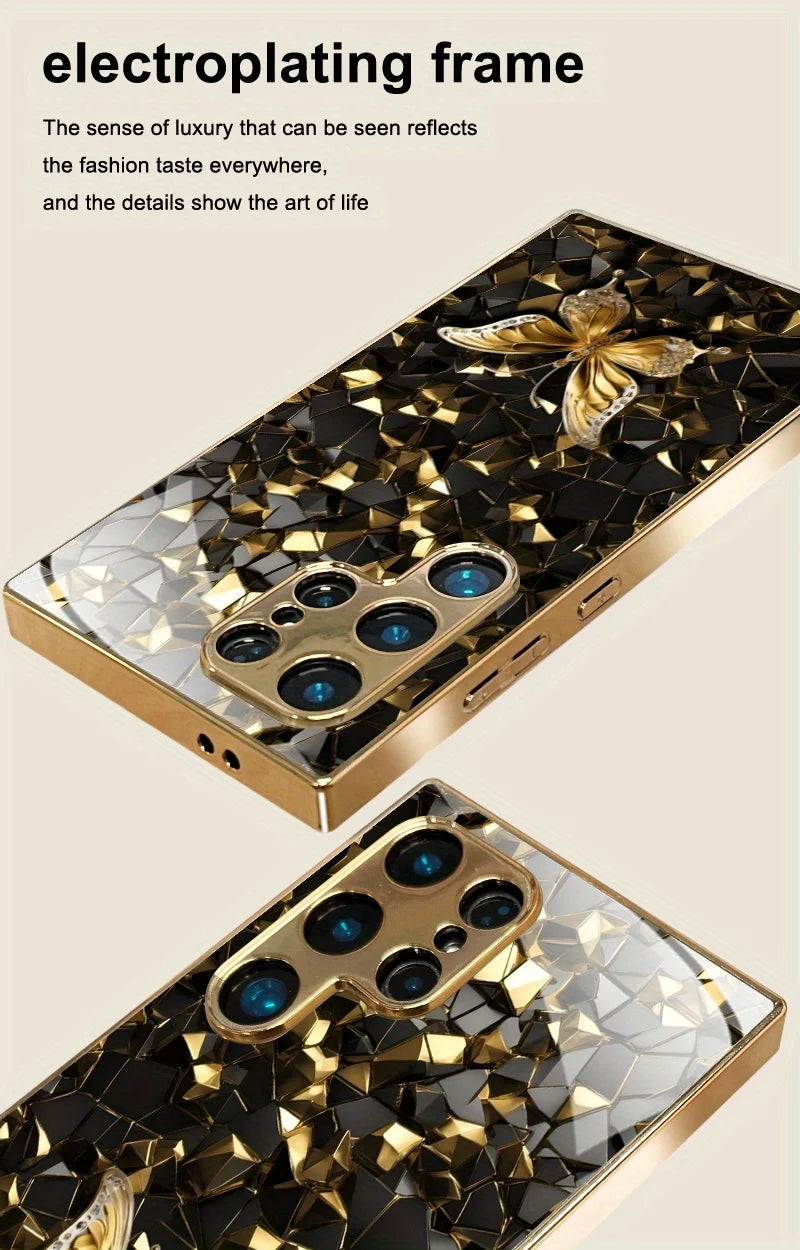 High-End Electroplated Glass TPU Phone Case for Samsung