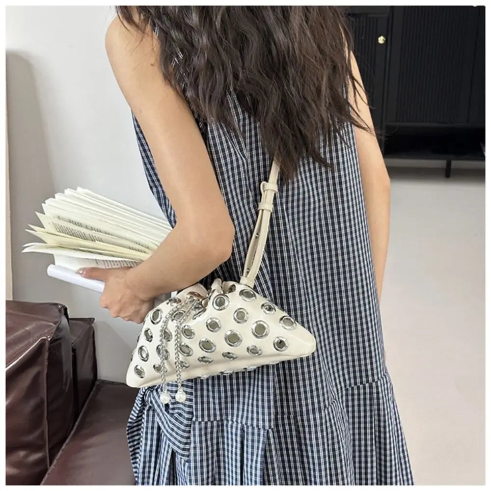 Unique Metal Stud Rivet Shoulder Bag