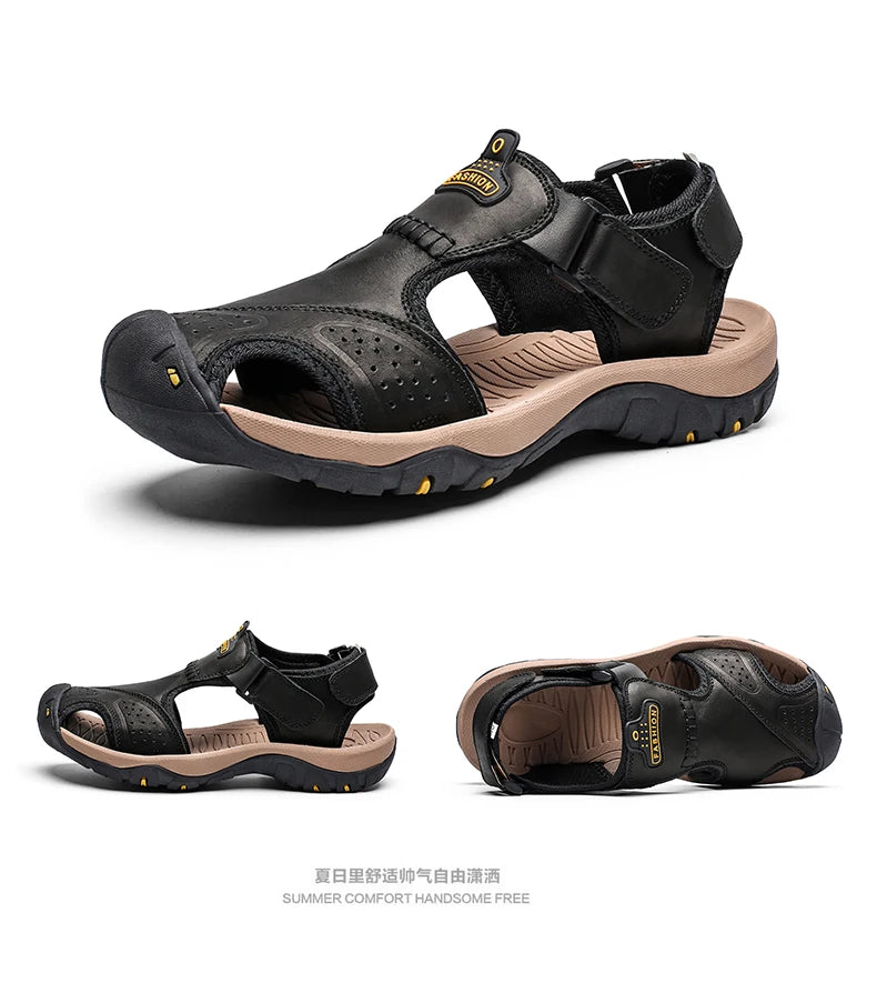 Men’s Summer Leather Sandals Comfortable Large Size