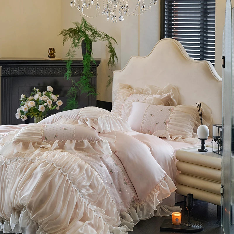 Luxury Sweet Princess Style French Cotton Bedding Set
