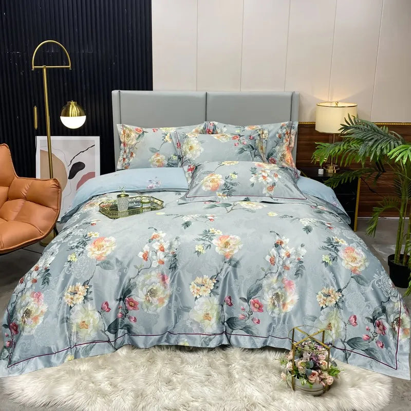 Elegant Vibrant Floral Bedding Set 100% Cotton