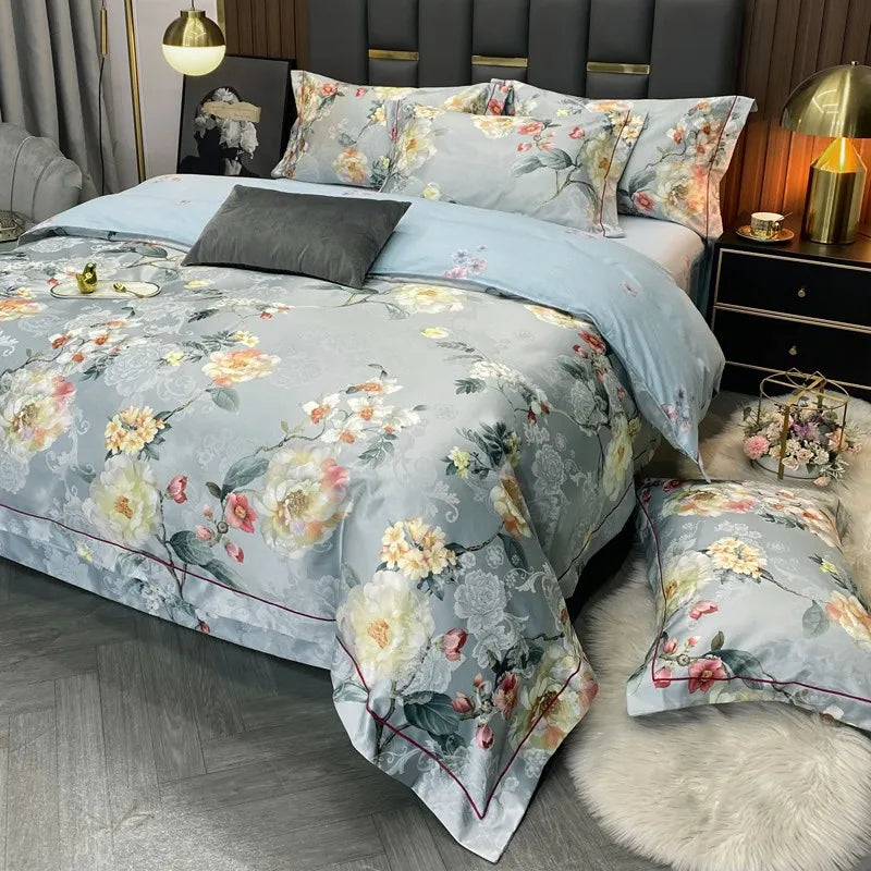 Elegant Vibrant Floral Bedding Set 100% Cotton