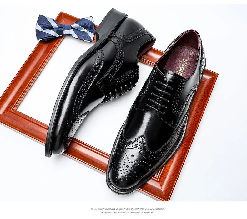 Genuine Leather Lace-up Men's Business  Dress Shoes