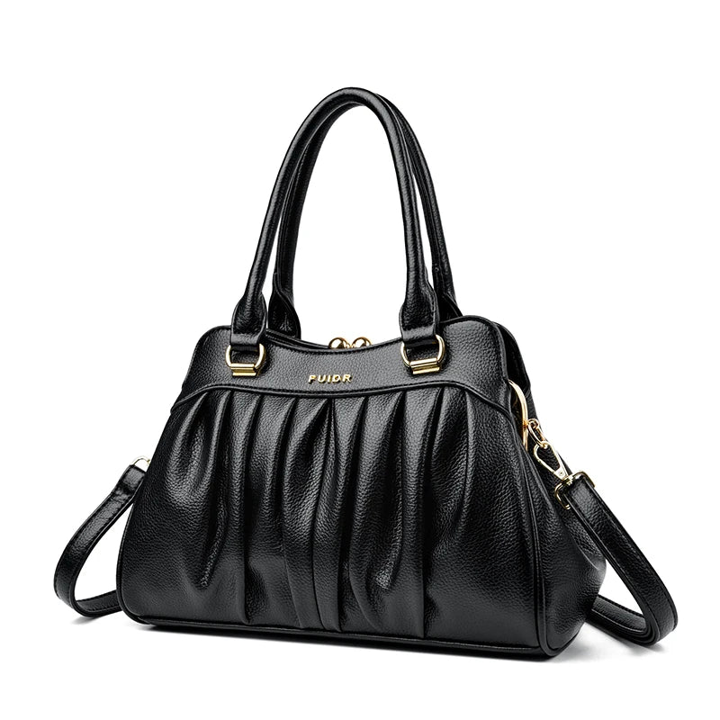 Vintage Style Clip Buckle Multi Pocket Women's Handbag