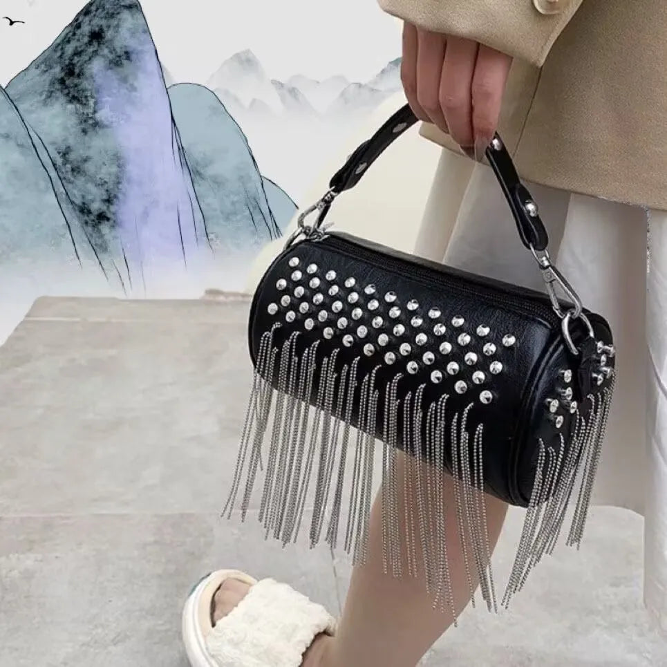 Tassel Rivet Women’s Shoulder & Crossbody Bag