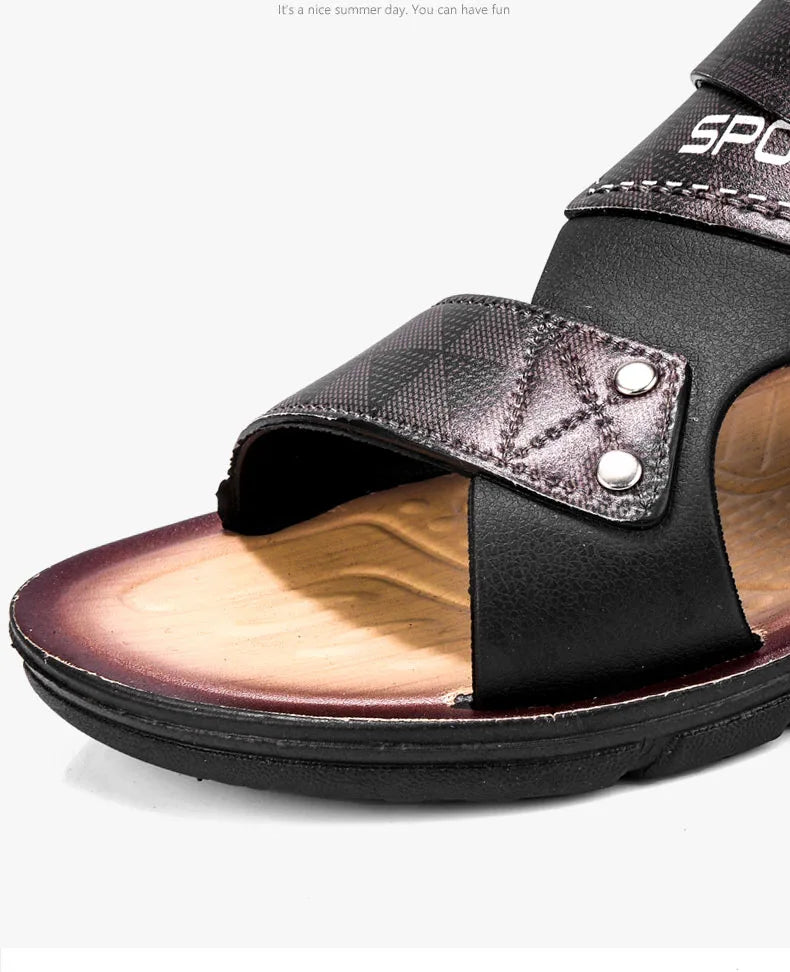 Men’s Premium Leather Slip-On Sandals for Summer