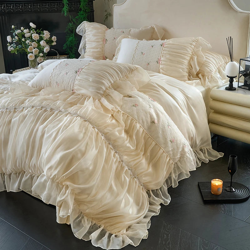 Luxury Sweet Princess Style French Cotton Bedding Set