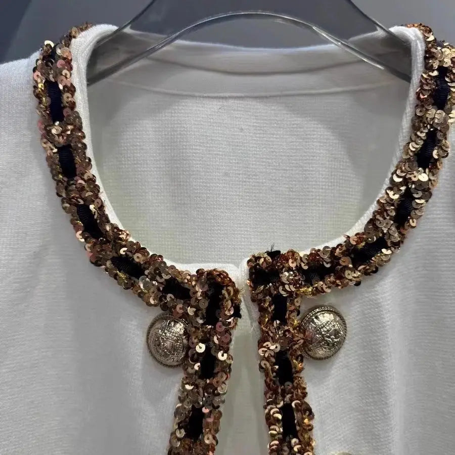 Luxury Sequined Knitted Cardigan