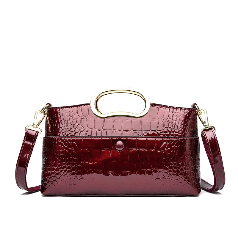 Crocodile Pattern Leather Casual Handbag