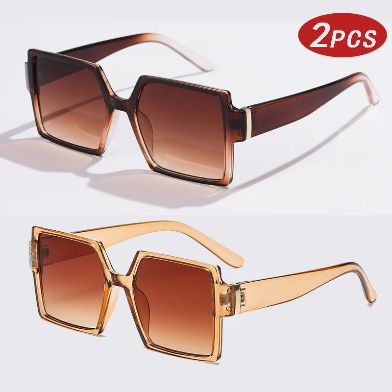 Square Large Frame Elegant Sunglasses