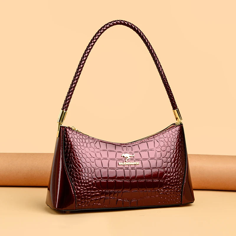 Crocodile Pattern Leather Casual Sac Bag