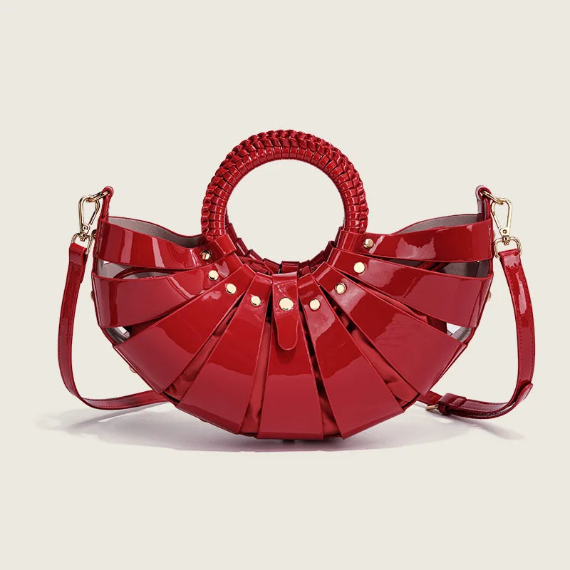 Half Moon Ring Shell Crossbody Bag