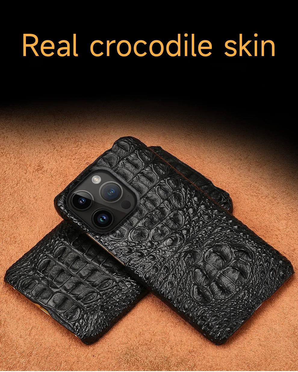 100% Genuine Crocodile Leather Phone Case For iPhone