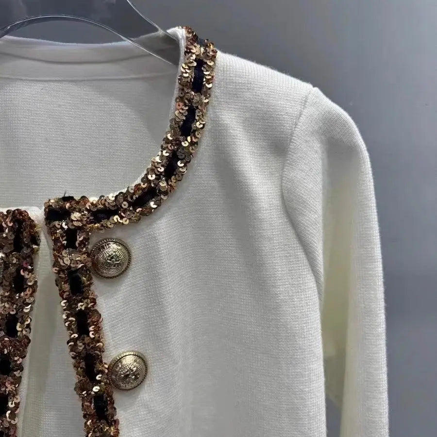 Luxury Sequined Knitted Cardigan