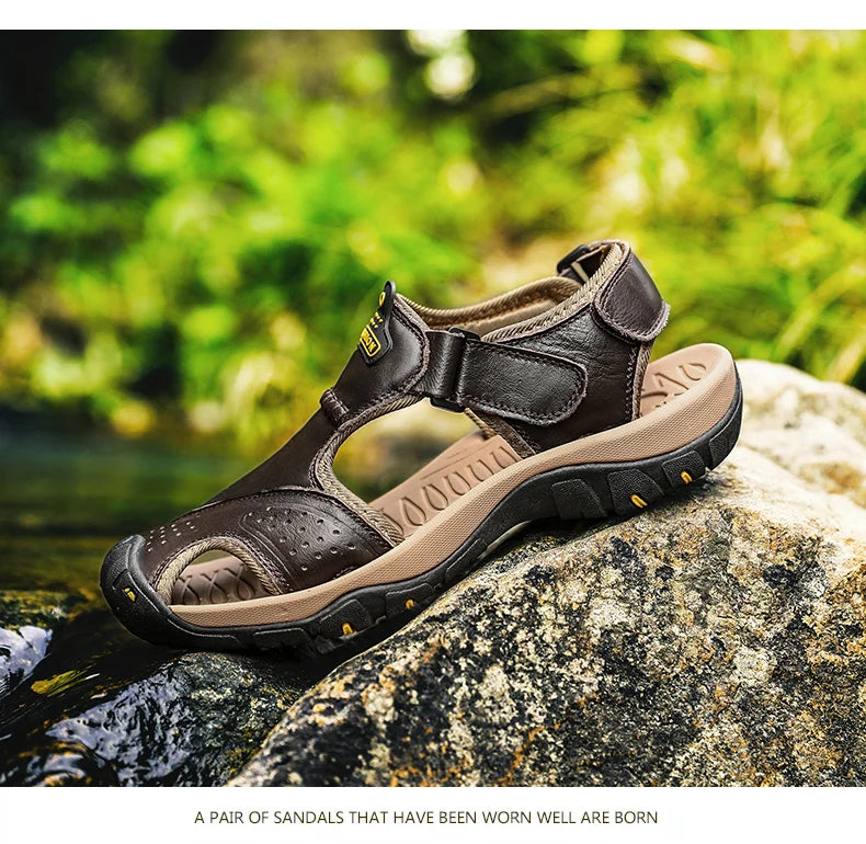 Men’s Summer Leather Sandals Comfortable Large Size