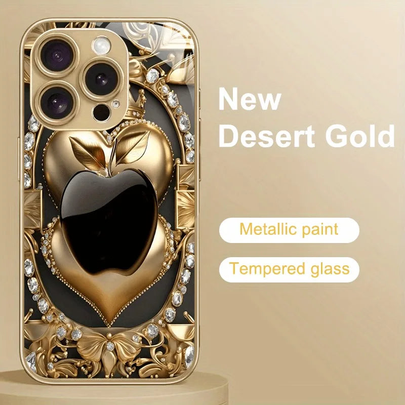 Luxurious Diamond Gold Metallic Phone Case For iPhone