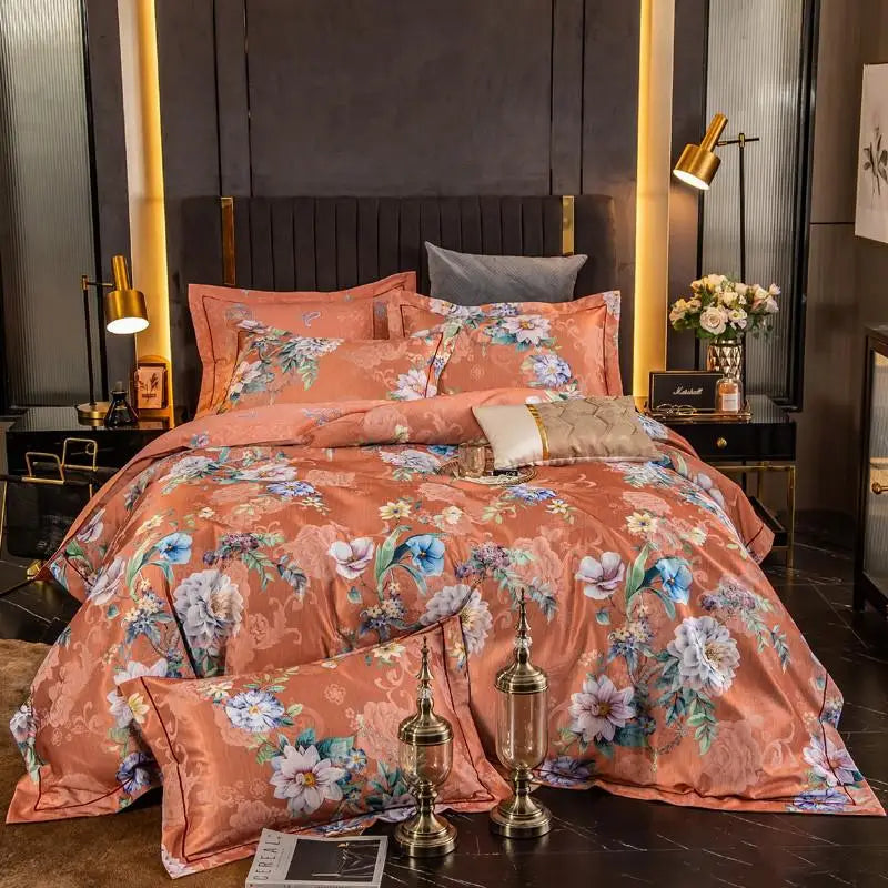 Elegant Vibrant Floral Bedding Set 100% Cotton